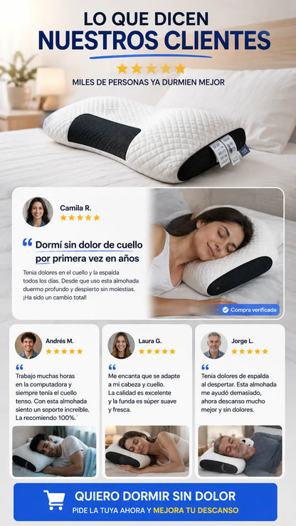 Almohada Ortopédica CerviRest Pro + MANUAL PARA DORMIR ✨