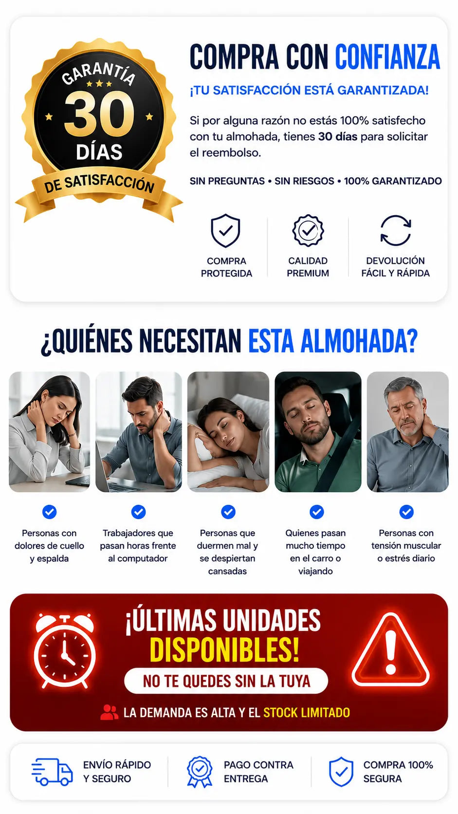 Almohada Ortopédica CerviRest Pro + MANUAL PARA DORMIR ✨